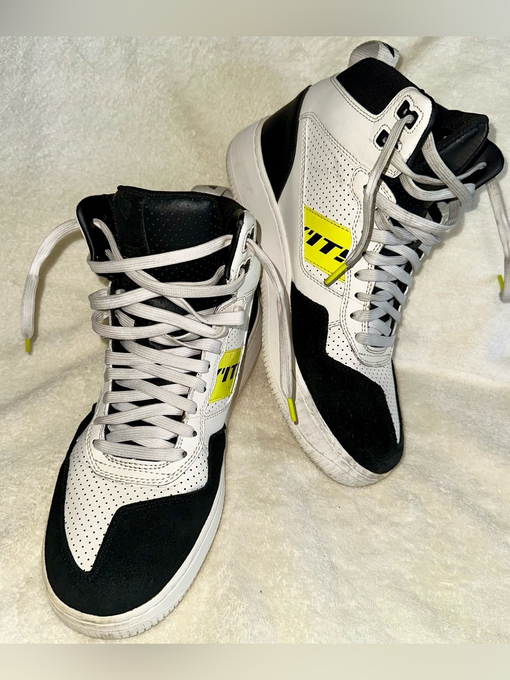 REVIT Pacer Motorcycle Shoes Mens 10 Black White Neon Riding Sneaker Boots CE